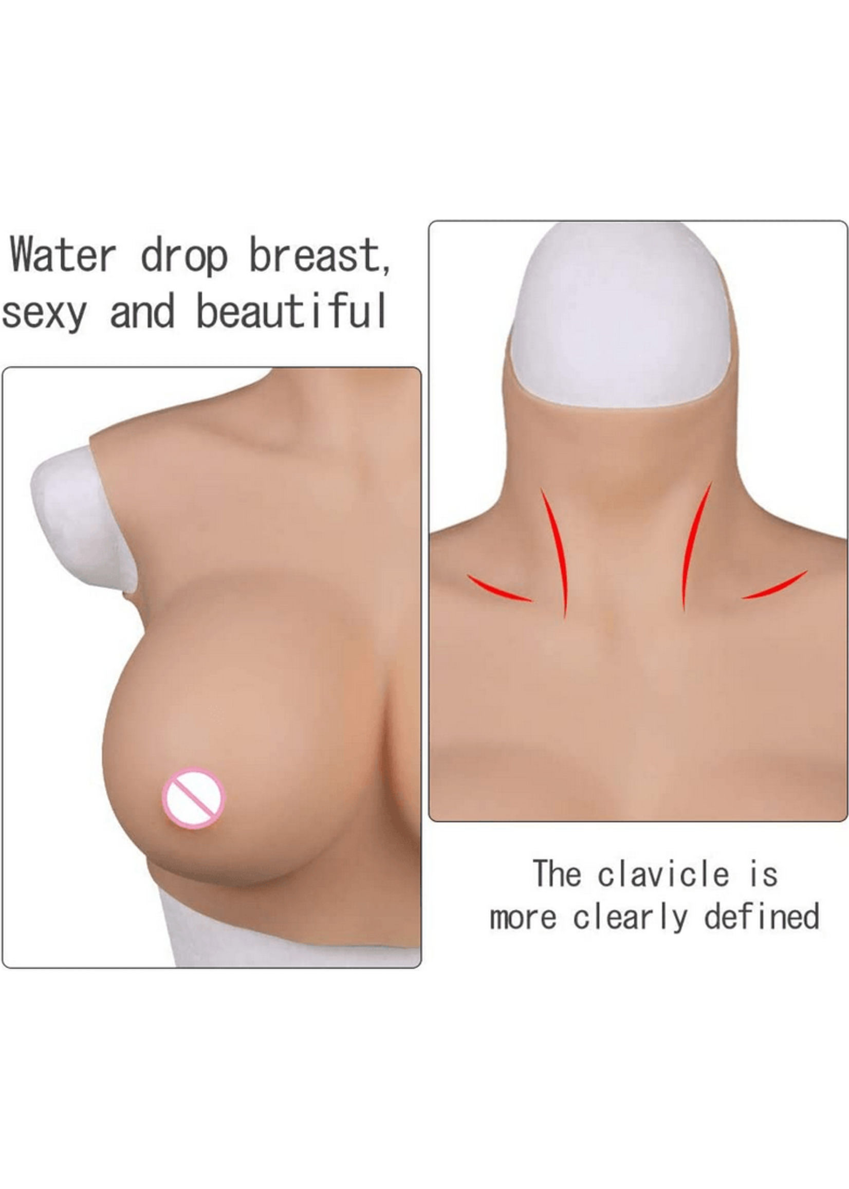 Silicone Breast Forms D Cup - White
