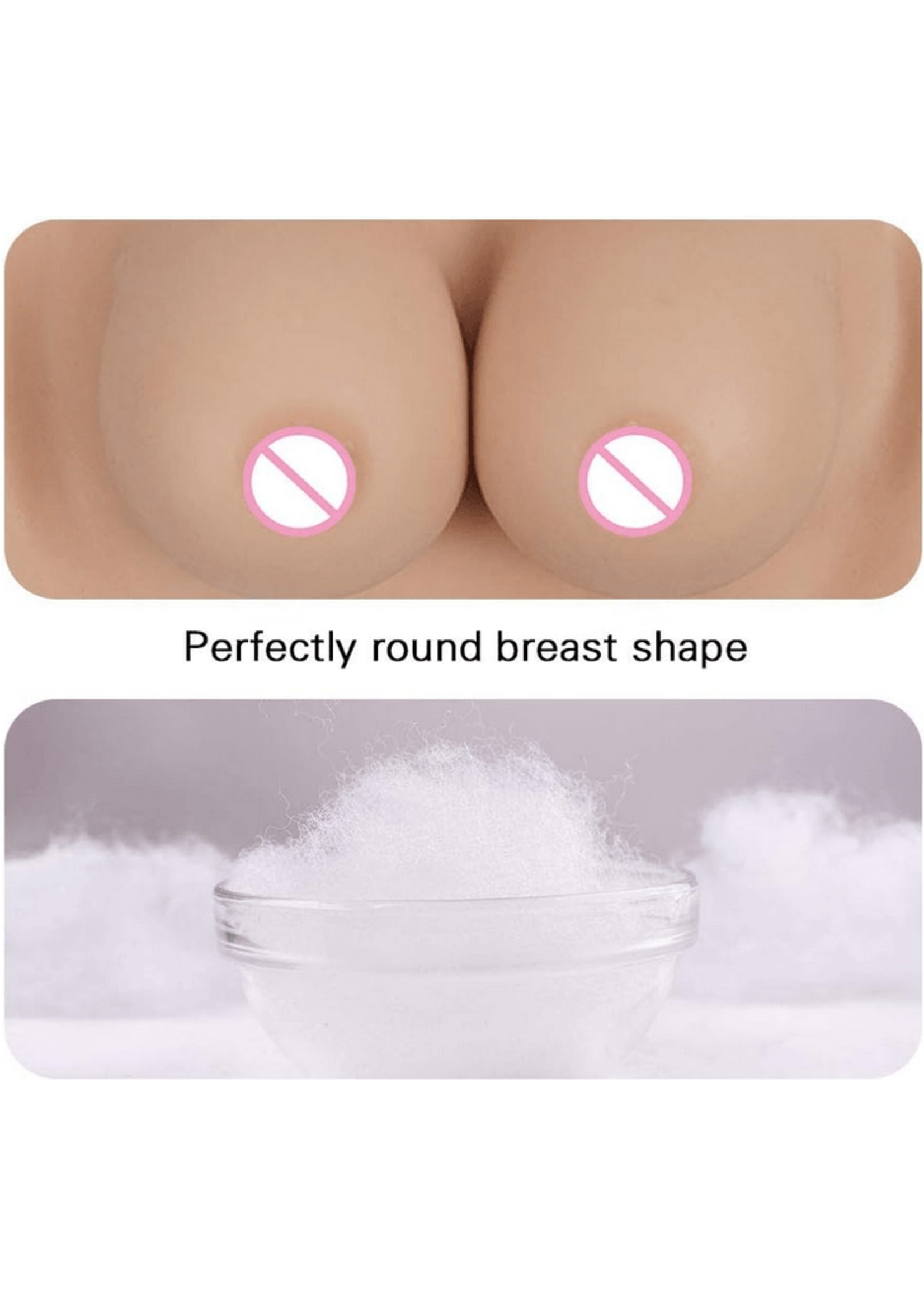 Silicone Breast Forms D Cup - White