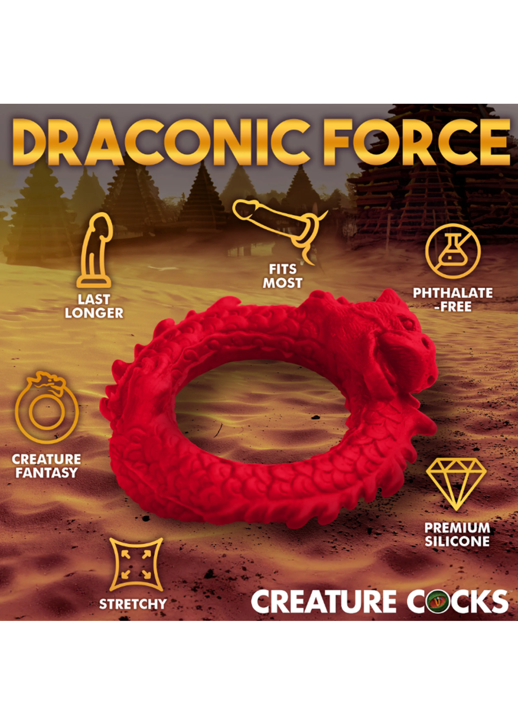 Creature Cocks Rise Of The Dragon Silicone Cock Ring