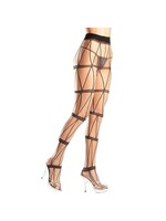 Sheer Faux Chains Design Pantyhose