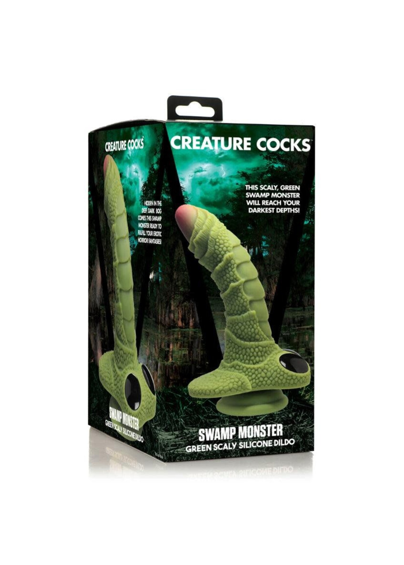 Creature Cocks Swamp Monster Green Scaly Silicone Dildo