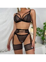 Strappy Mesh Lingerie Set