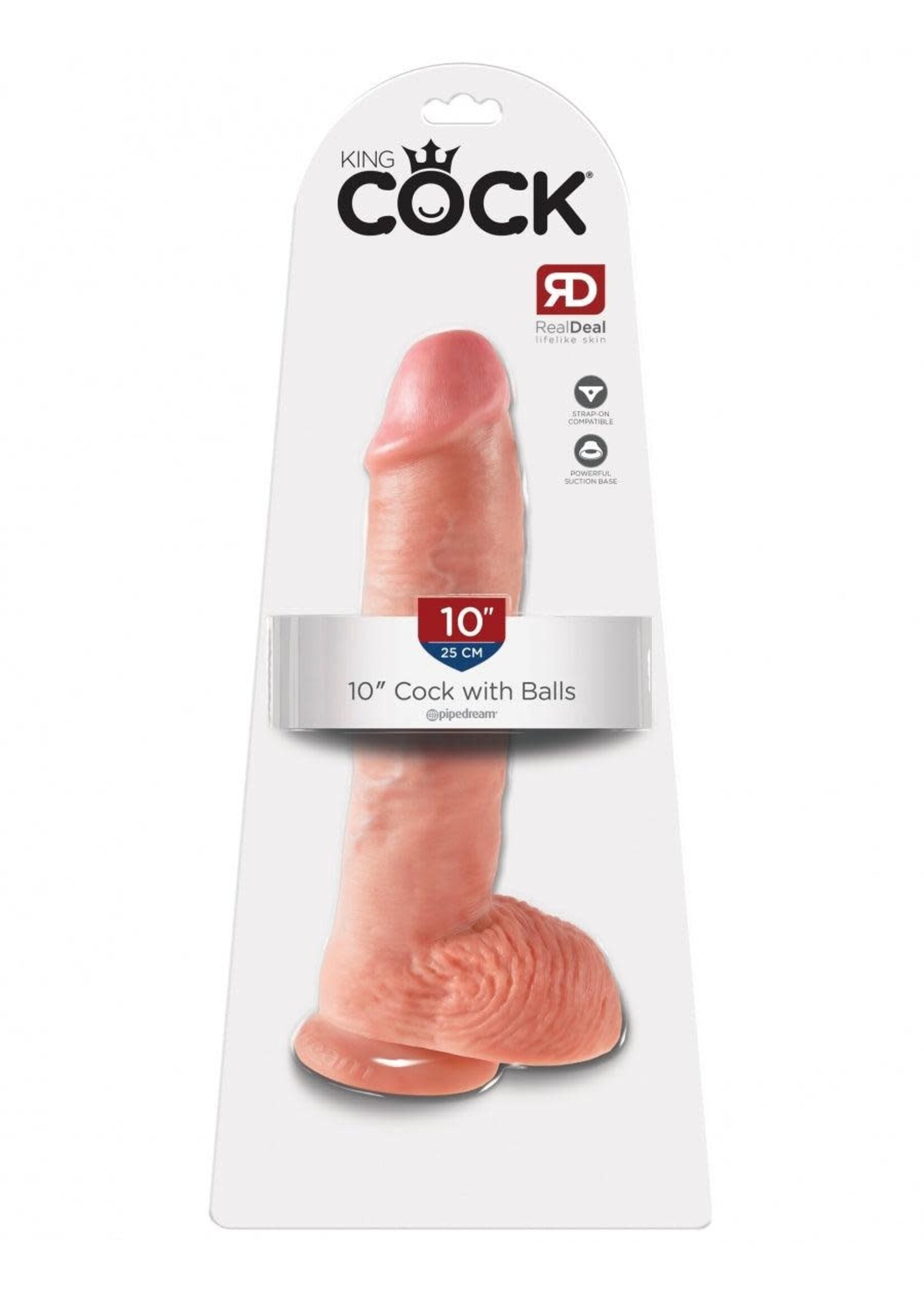 King Cock King Cock 10" Cock w Balls Light