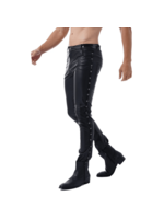 Smoosh Mens Faux Leather Pants w/ Metal Rings