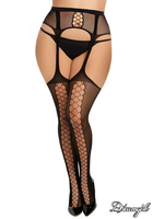 Dreamgirl Suspender Lace-Up Pantyhose