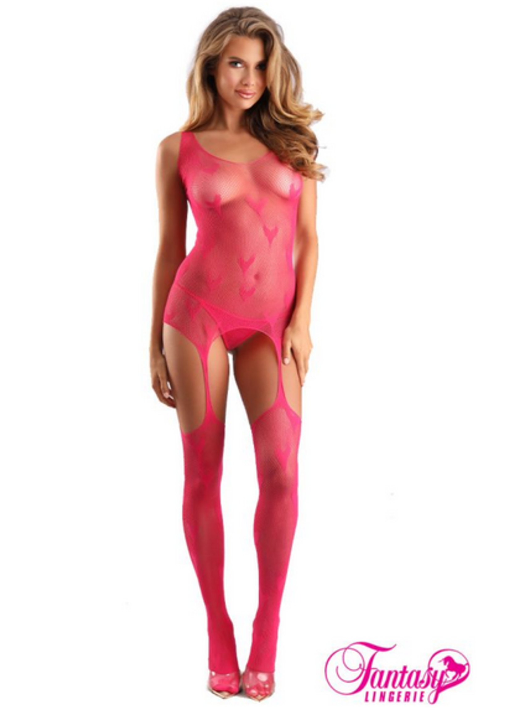 Fantasy Lingerie Heart Garter Bodystocking