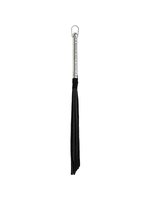 Punishment Punishment Black Whip with Silver Handle