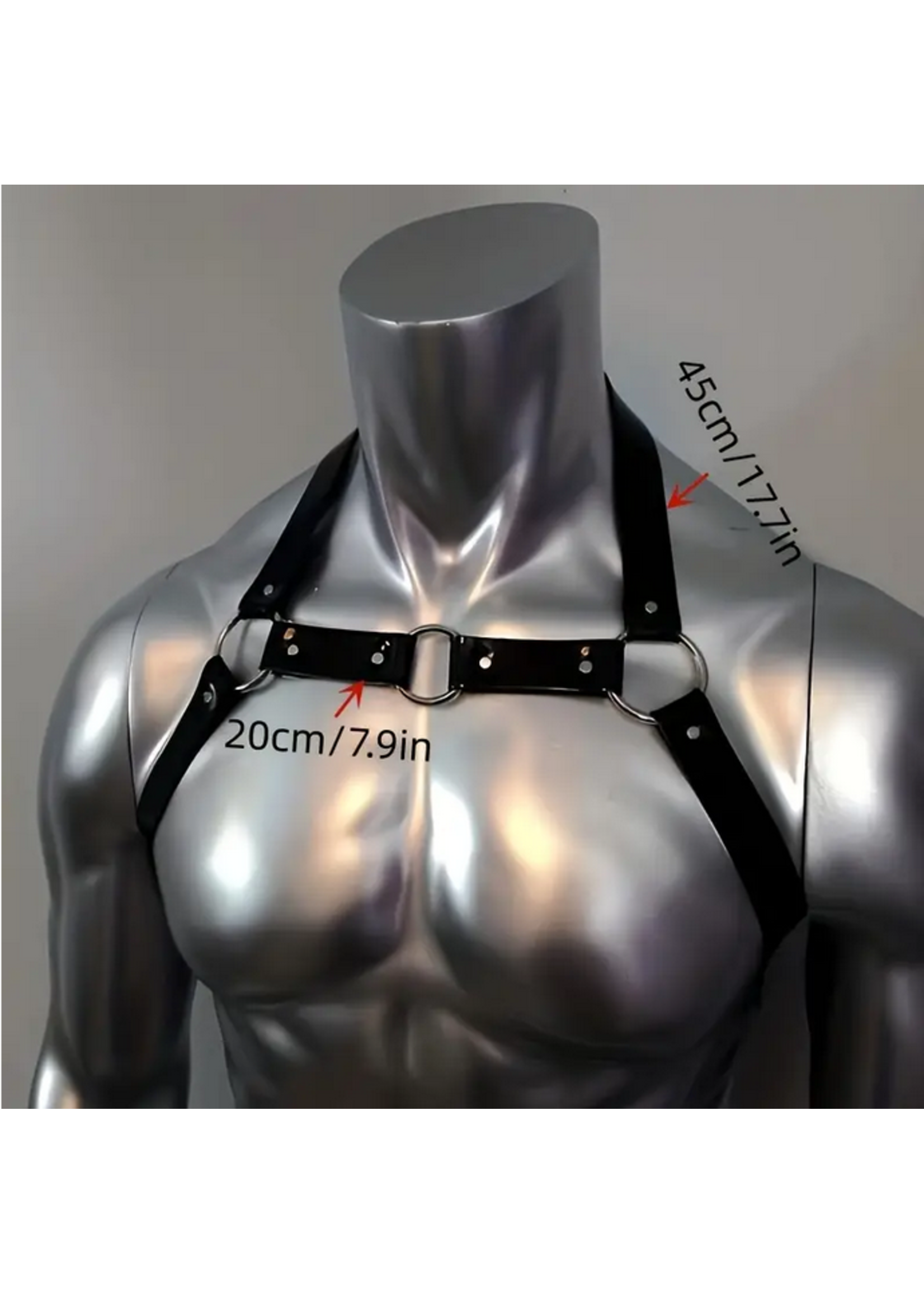 Smoosh Mens Neck Chest Harness with Chain