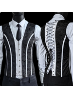 Clearance White & Black Brocade Men's Corset