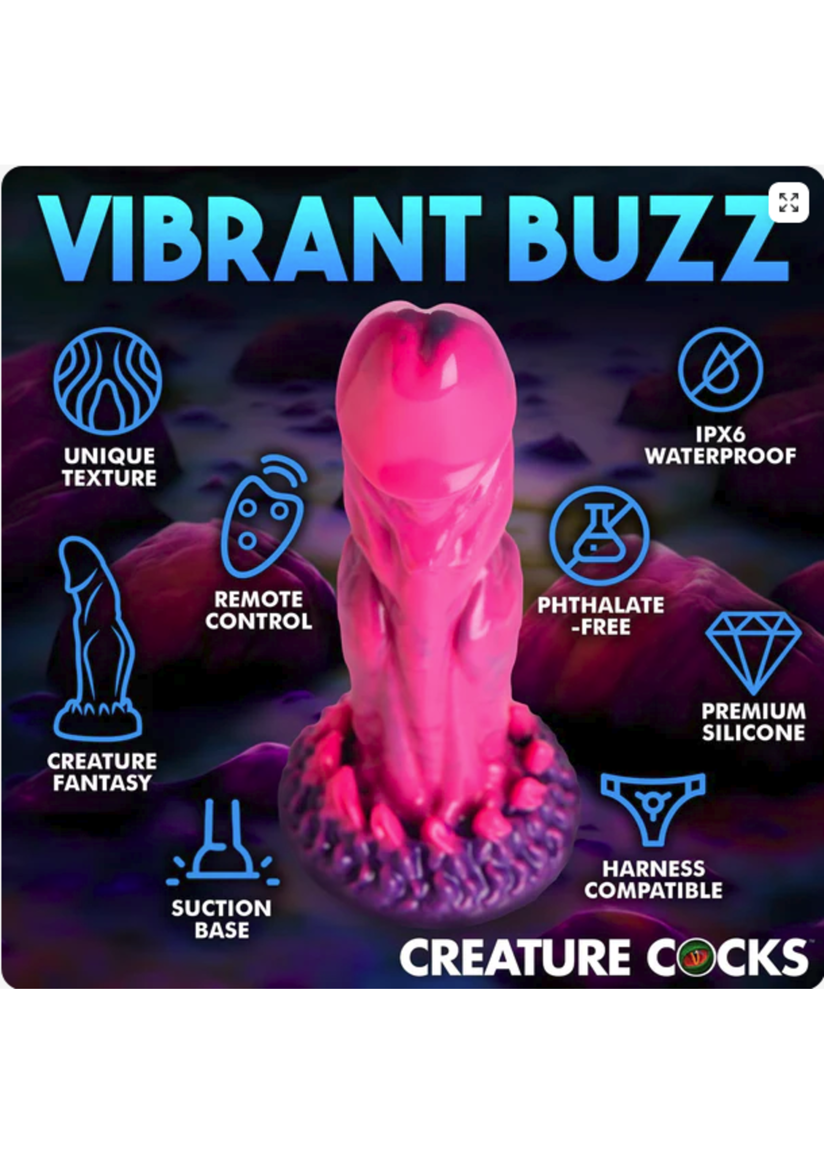 Creature Cocks Xenox Vibrating Silicone Dildo With R/C