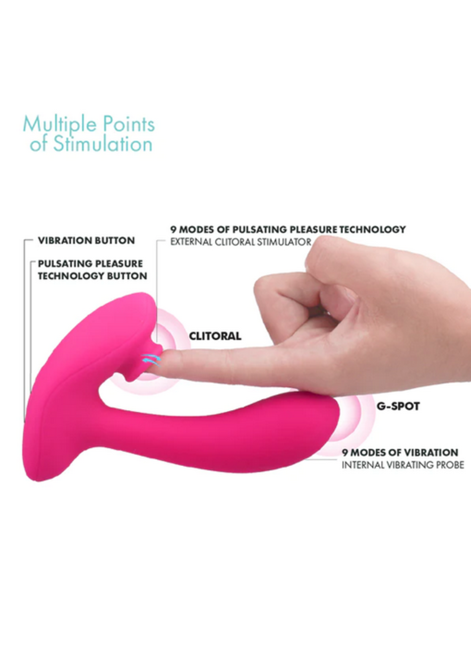 Pure Love Pure Love - Pulsating Pleasure Dual Vibrator - Stacy's Dog