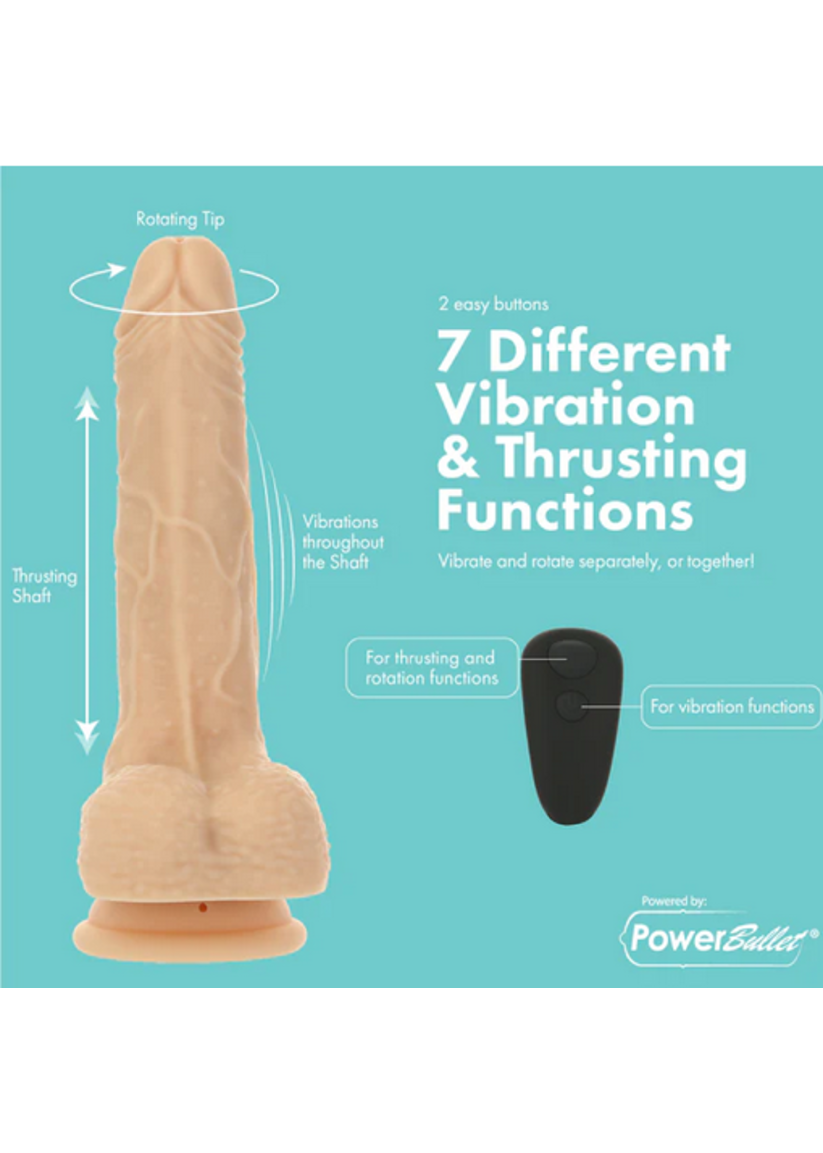 Pure Love Pure Love - Crazy Guy – 7.5" Rotating Vibrating & Thrusting Dong