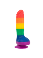 Pure Love Pure Love - Rainbow Silicone Dildo With Suction Base – 8 In.