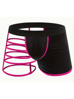 Smoosh Men's One Size Leg Strap Boxer Brief Underwear Pink & Black