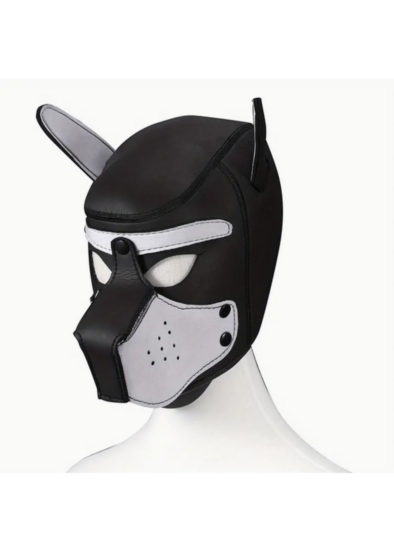 Smoosh PU Leather Bondage Canine Hood Mask