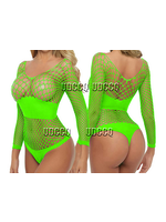 Neon Green Fishnet Bodysuit