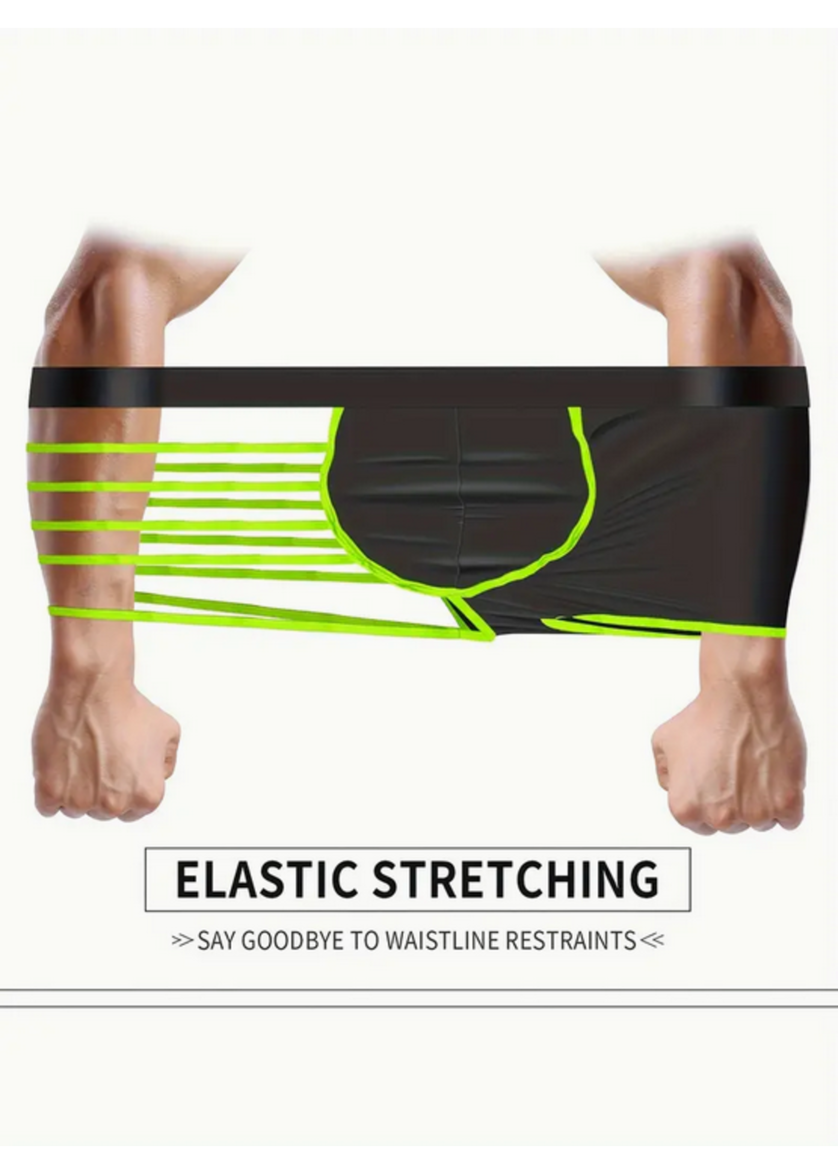 Smoosh Men's One Size Leg Strap Boxer Brief Underwear Green & Black
