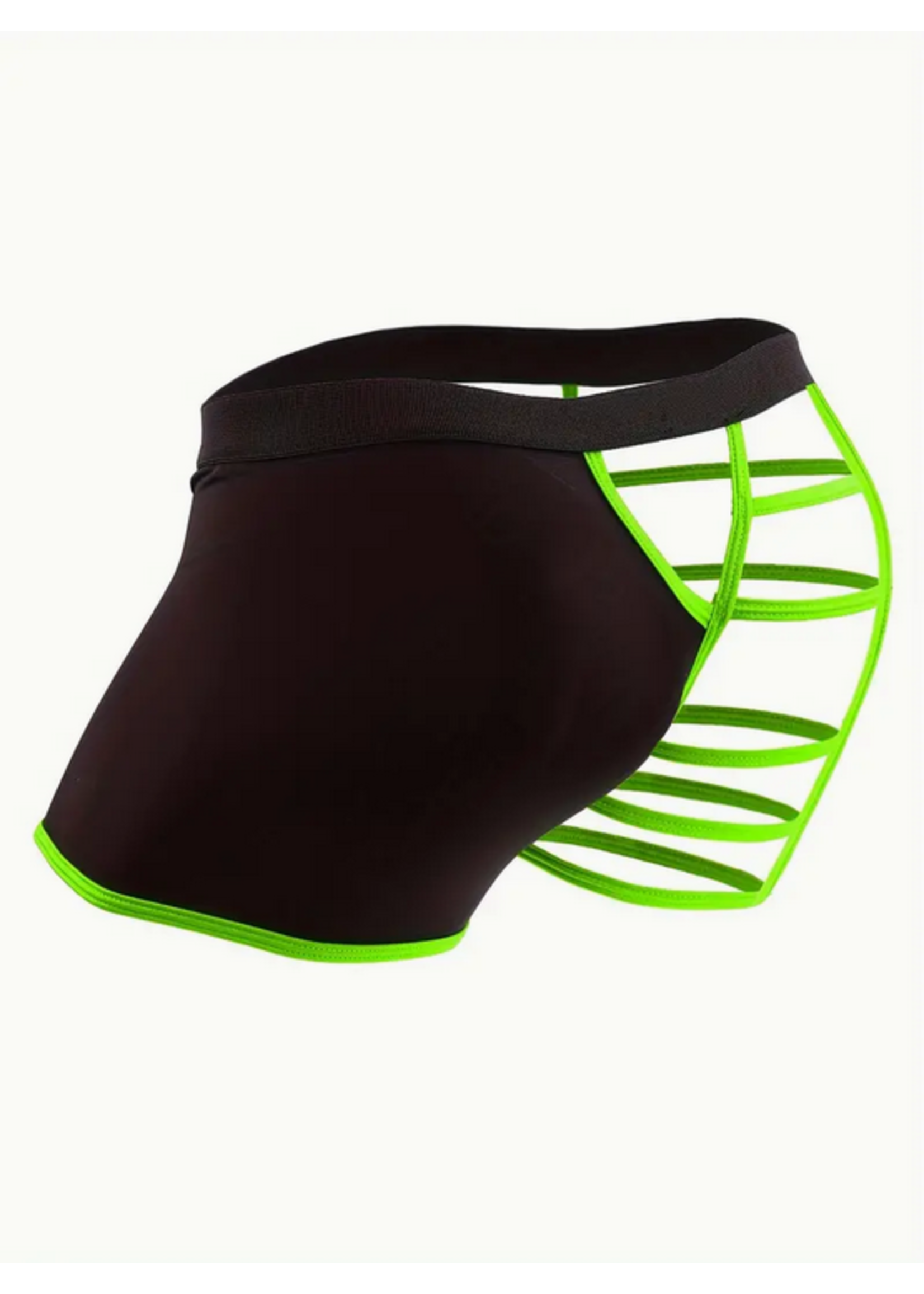 Smoosh Men's One Size Leg Strap Boxer Brief Underwear Green & Black