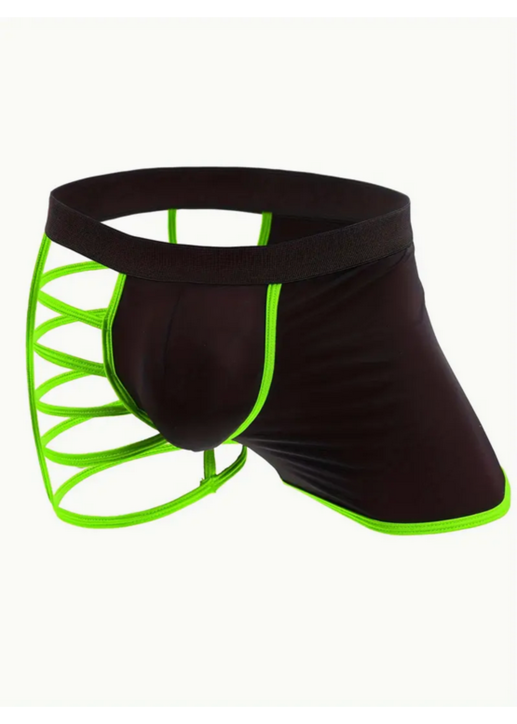 Smoosh Men's One Size Leg Strap Boxer Brief Underwear Green & Black