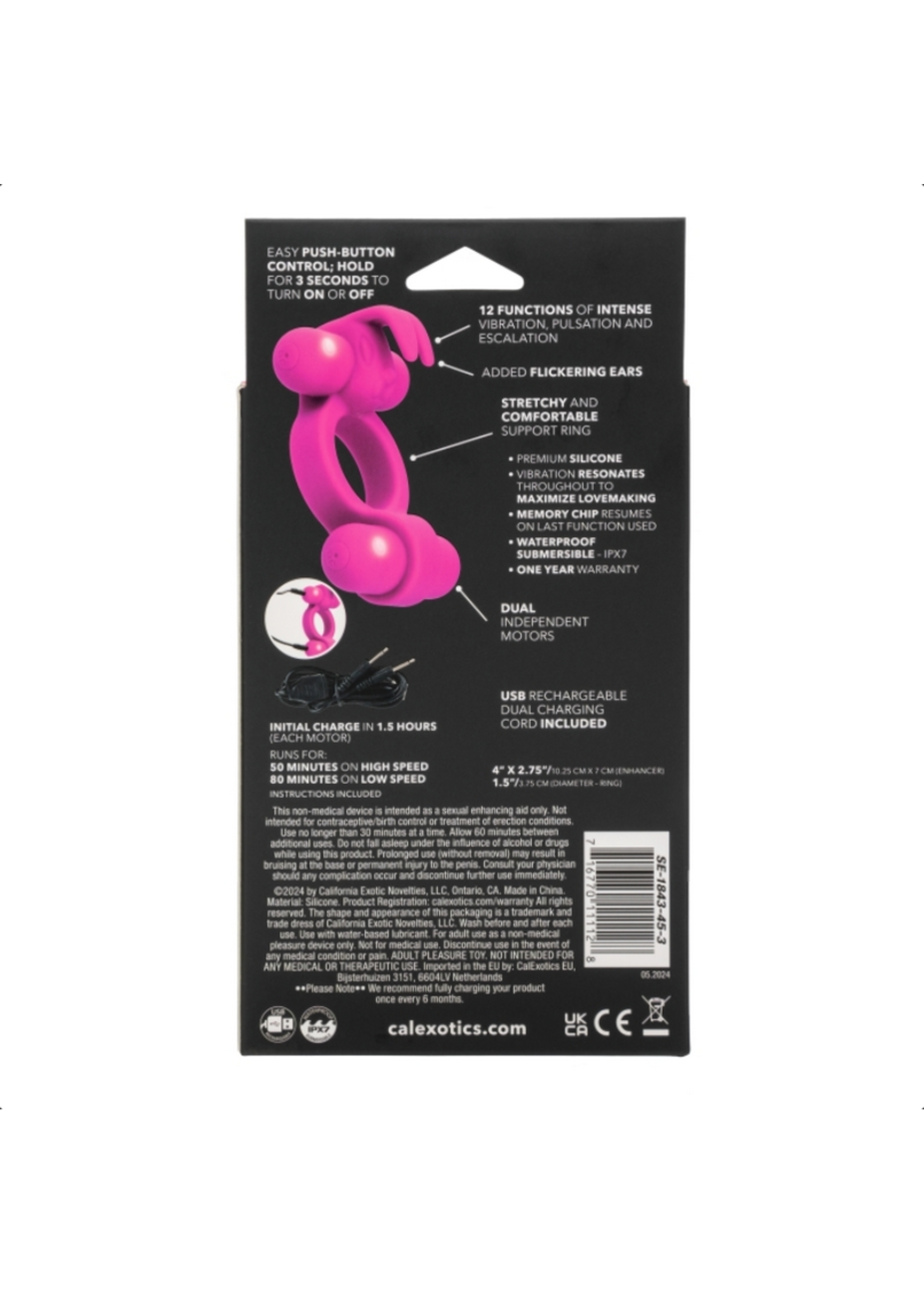 Calexotics Silicone Rechargeable Rockin Rabbit