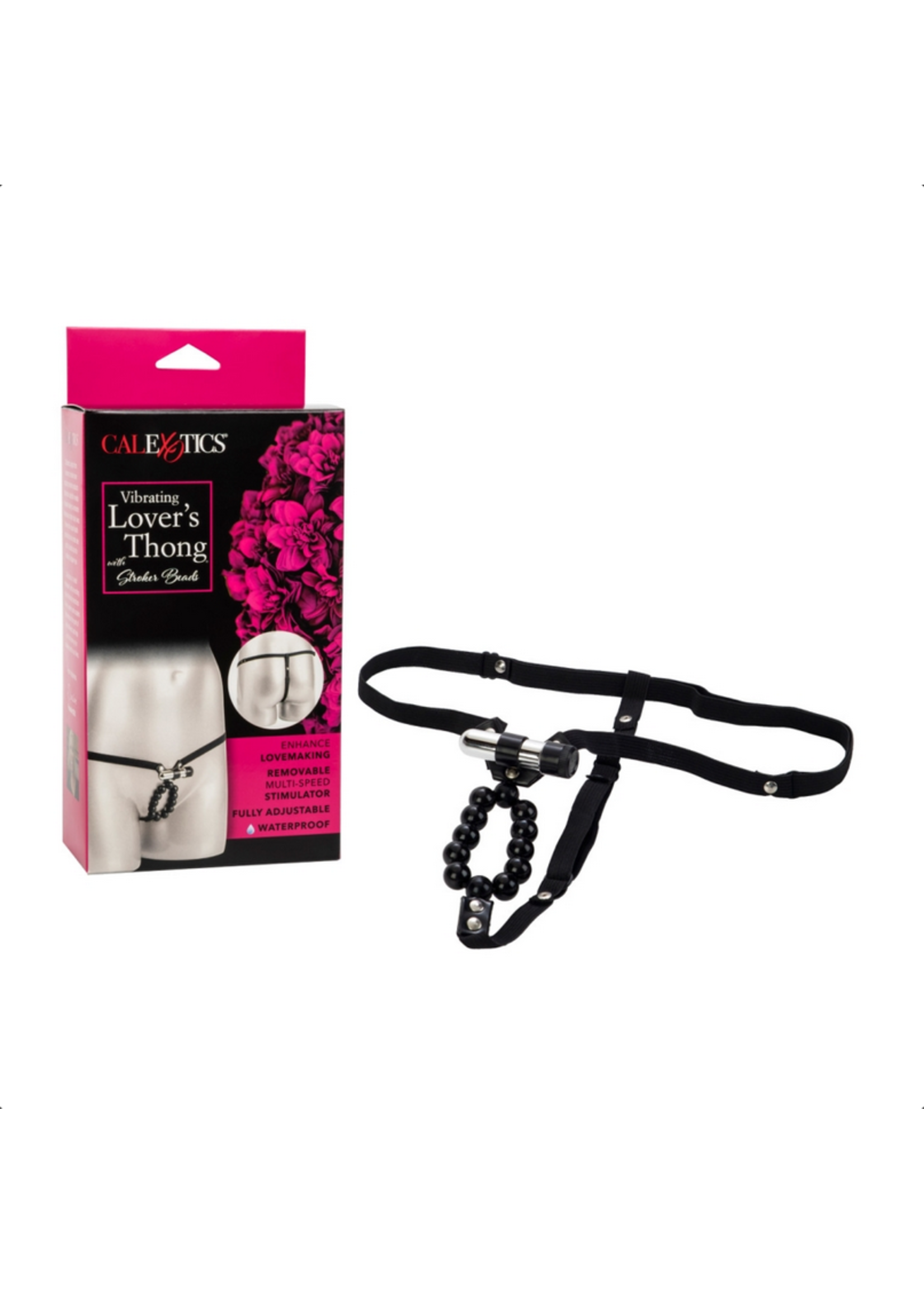 Calexotics Lover's Thong with Stroker Beads Vibrating