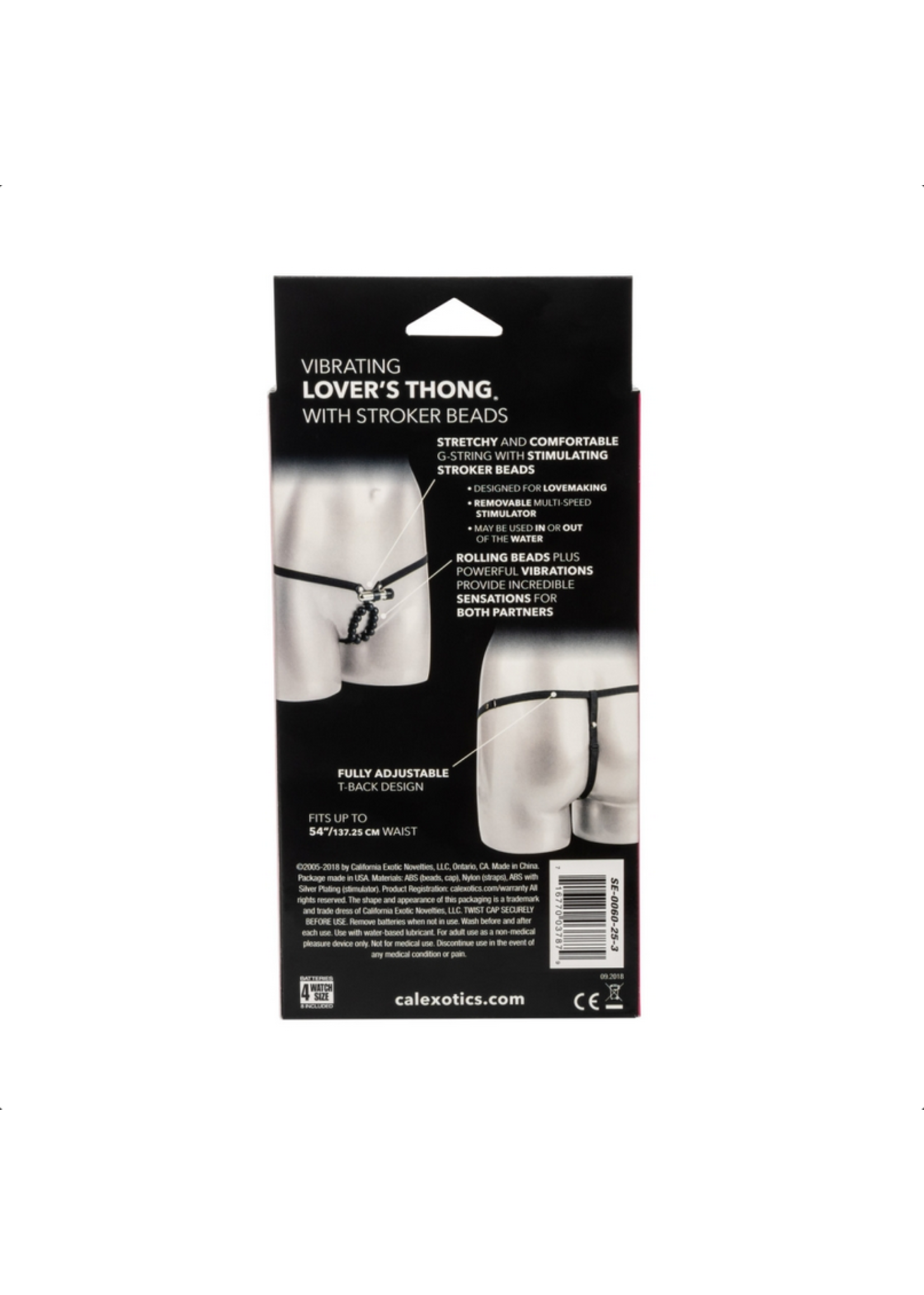 Calexotics Lover's Thong with Stroker Beads Vibrating