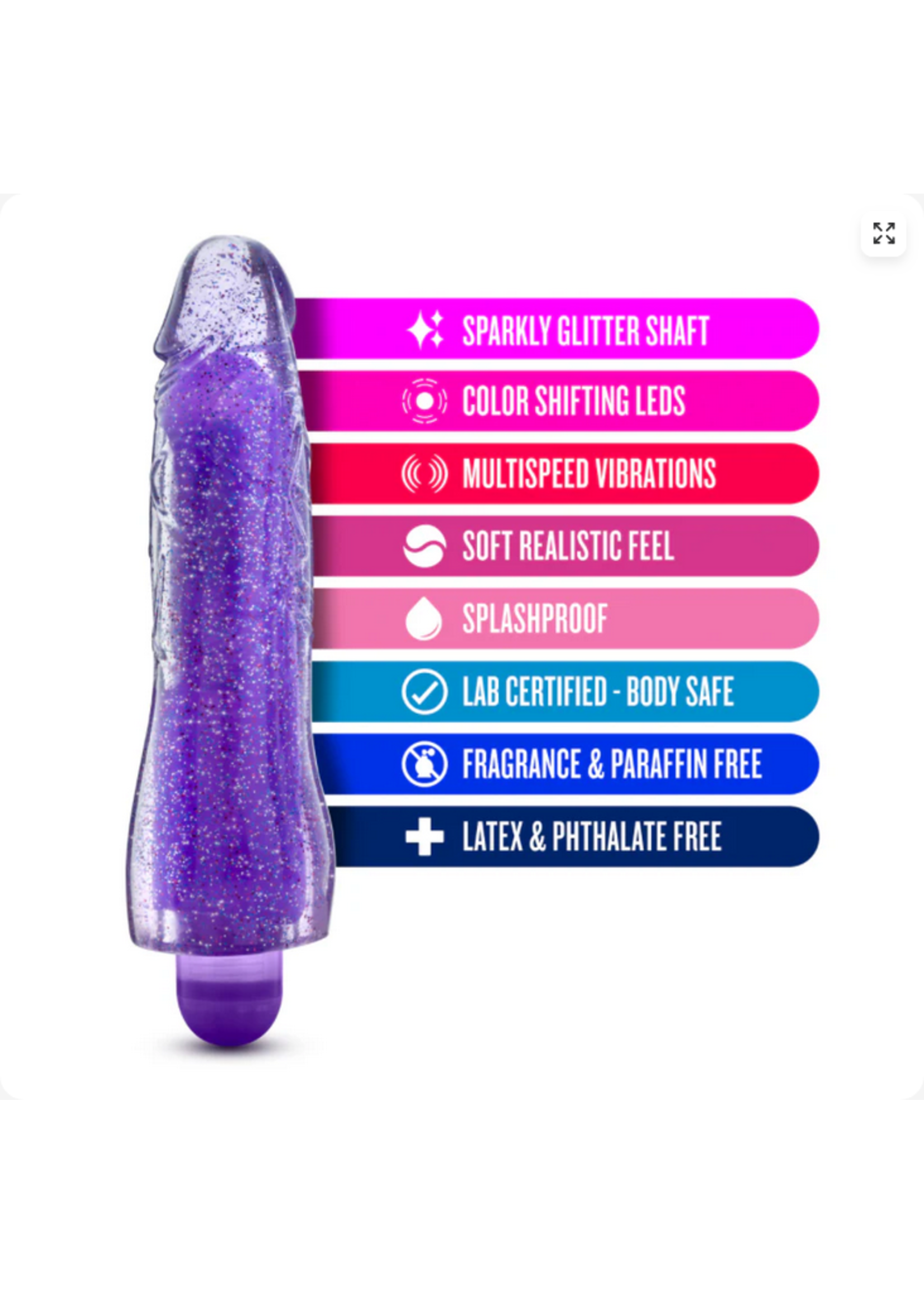 Blush Glow Dicks Molly Glitter Vibrator - Purp