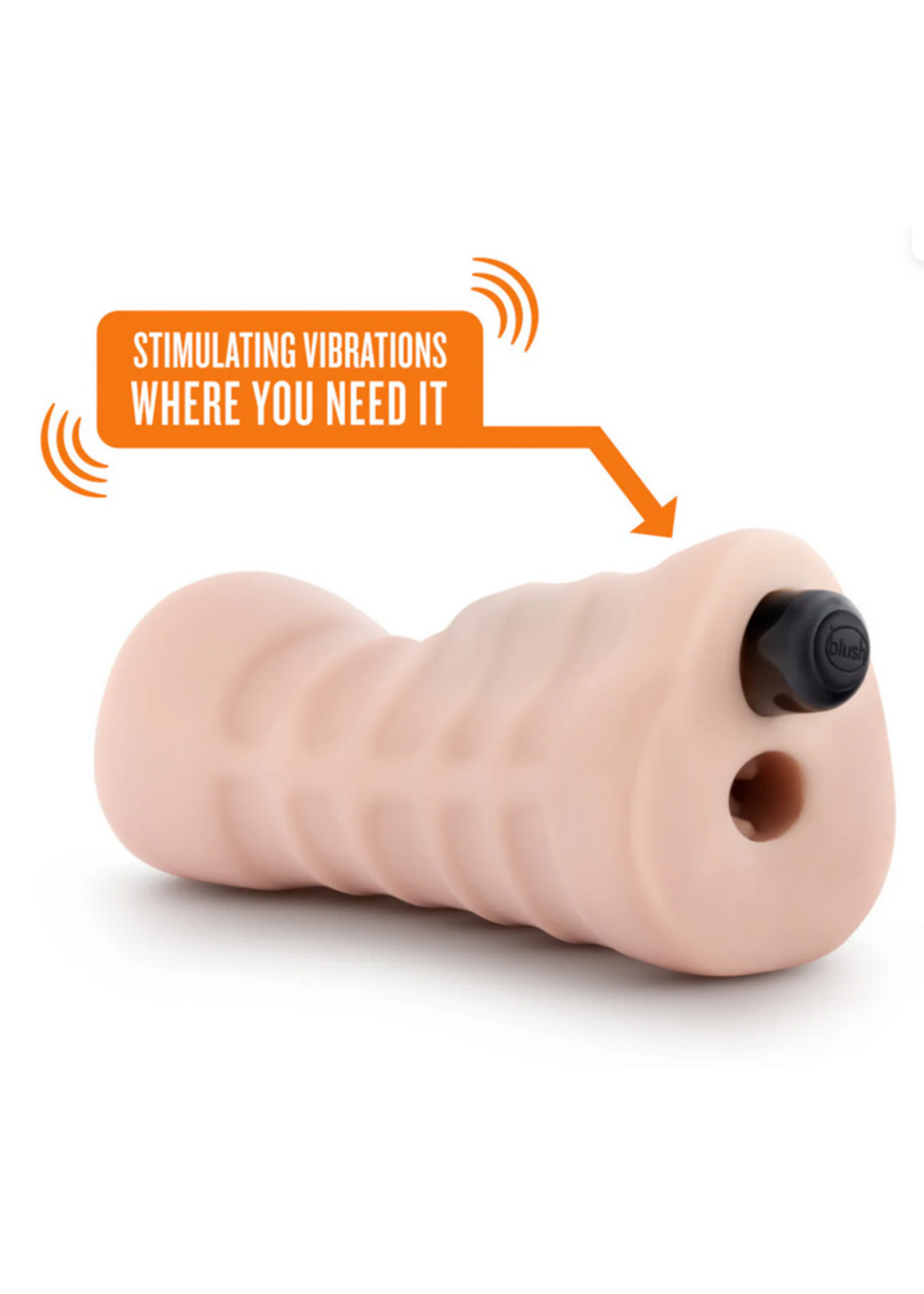 Blush EnLust Destini Vibrating Stroker -Beige