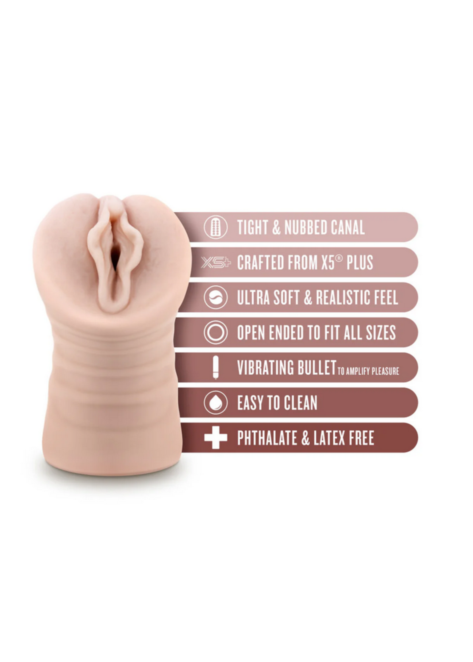 Blush EnLust Destini Vibrating Stroker -Beige