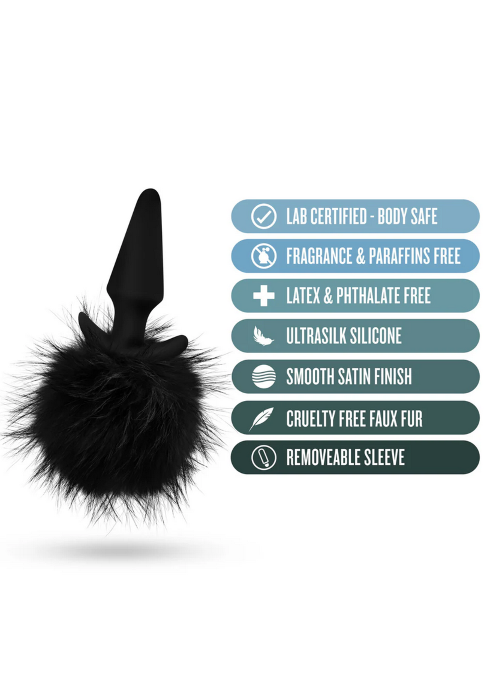 Anal Adventures - Rabbit Tail Plug Black