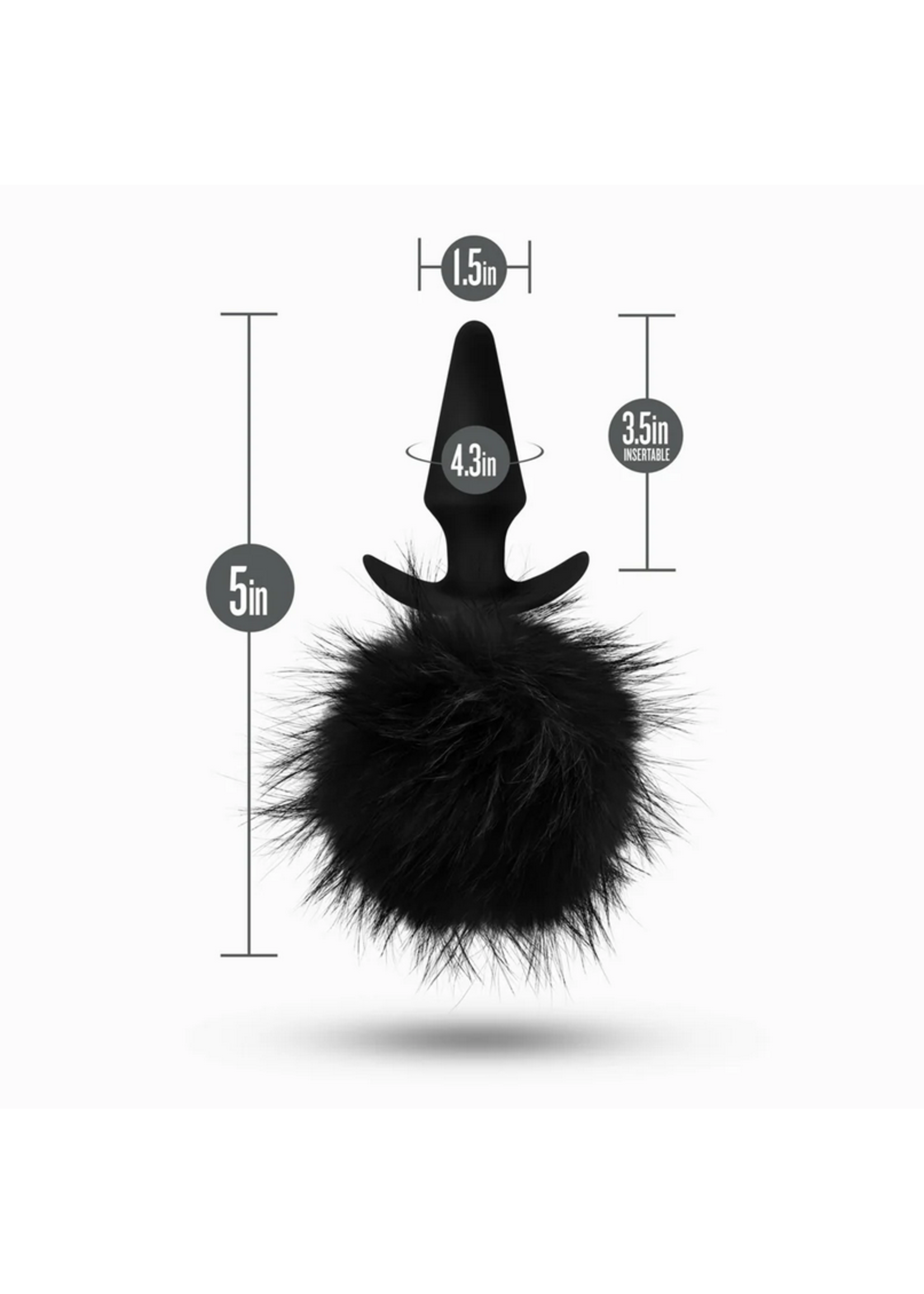 Anal Adventures - Rabbit Tail Plug Black