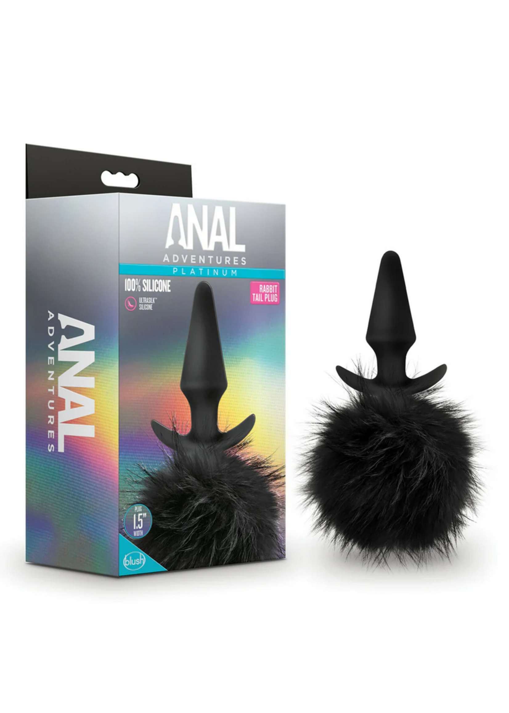 Anal Adventures - Rabbit Tail Plug Black