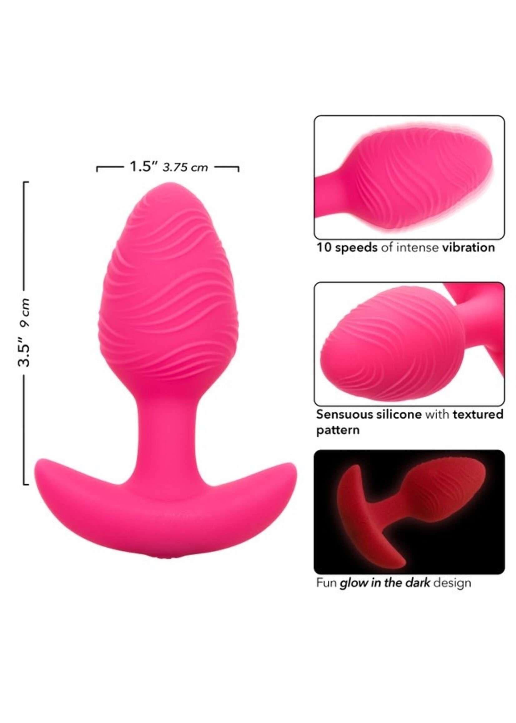 Calexotics Cheeky Vibrating Glow-In-The-Dark Butt Plug