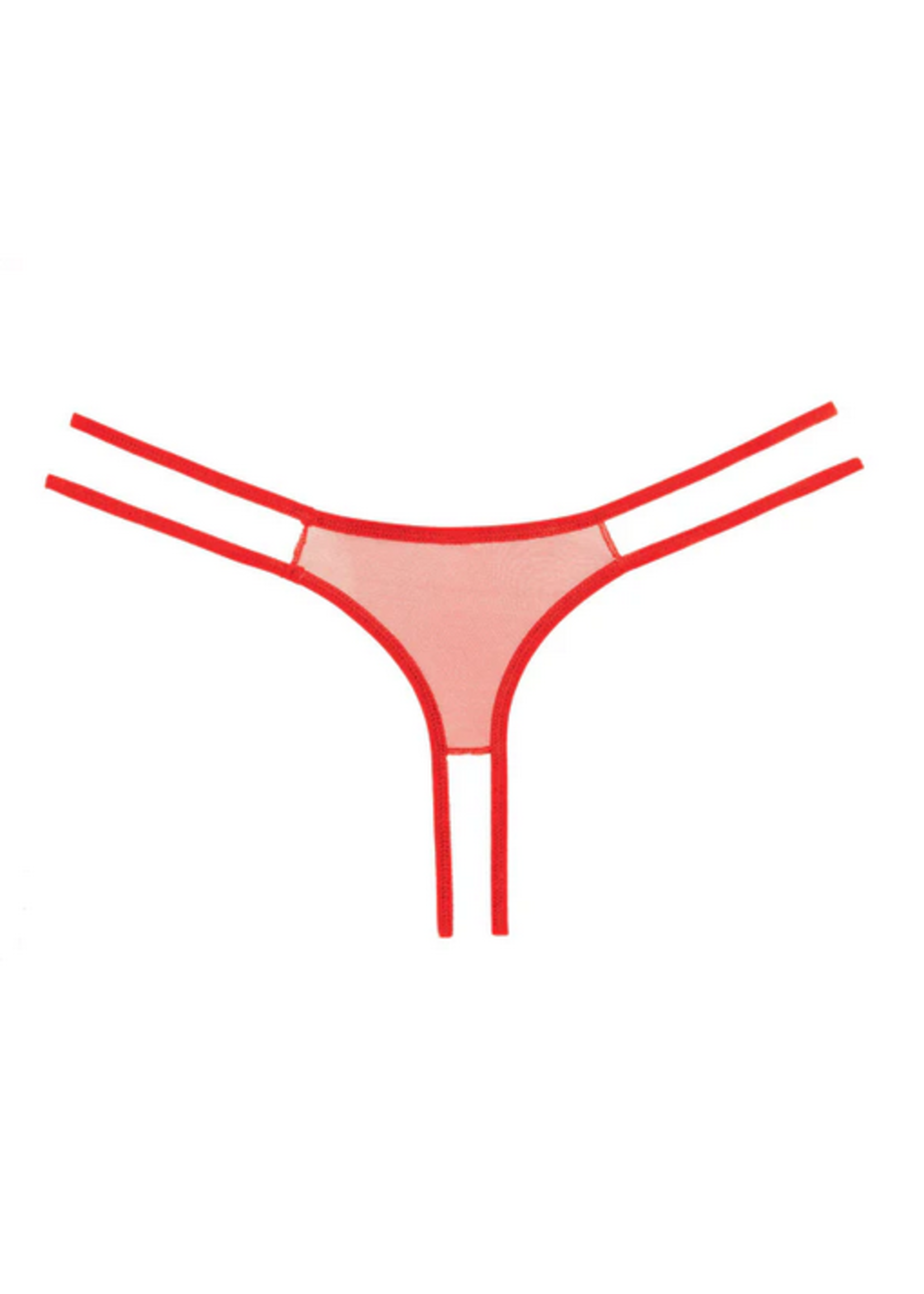 Allure Allure Adore – Crotchless Scalloped Lace Honey Panty - Red