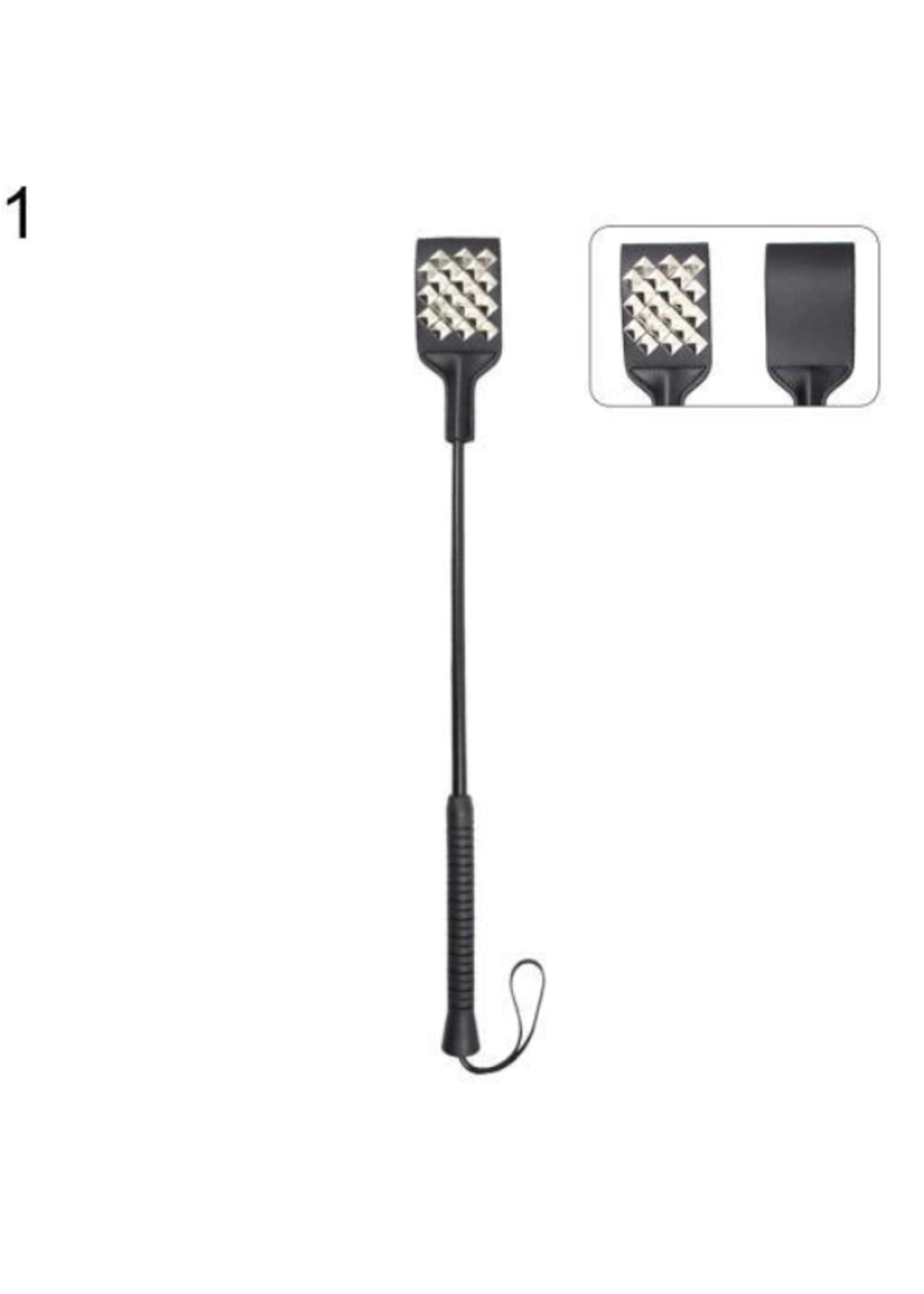 Smoosh Riding Crop Metal Ribbed