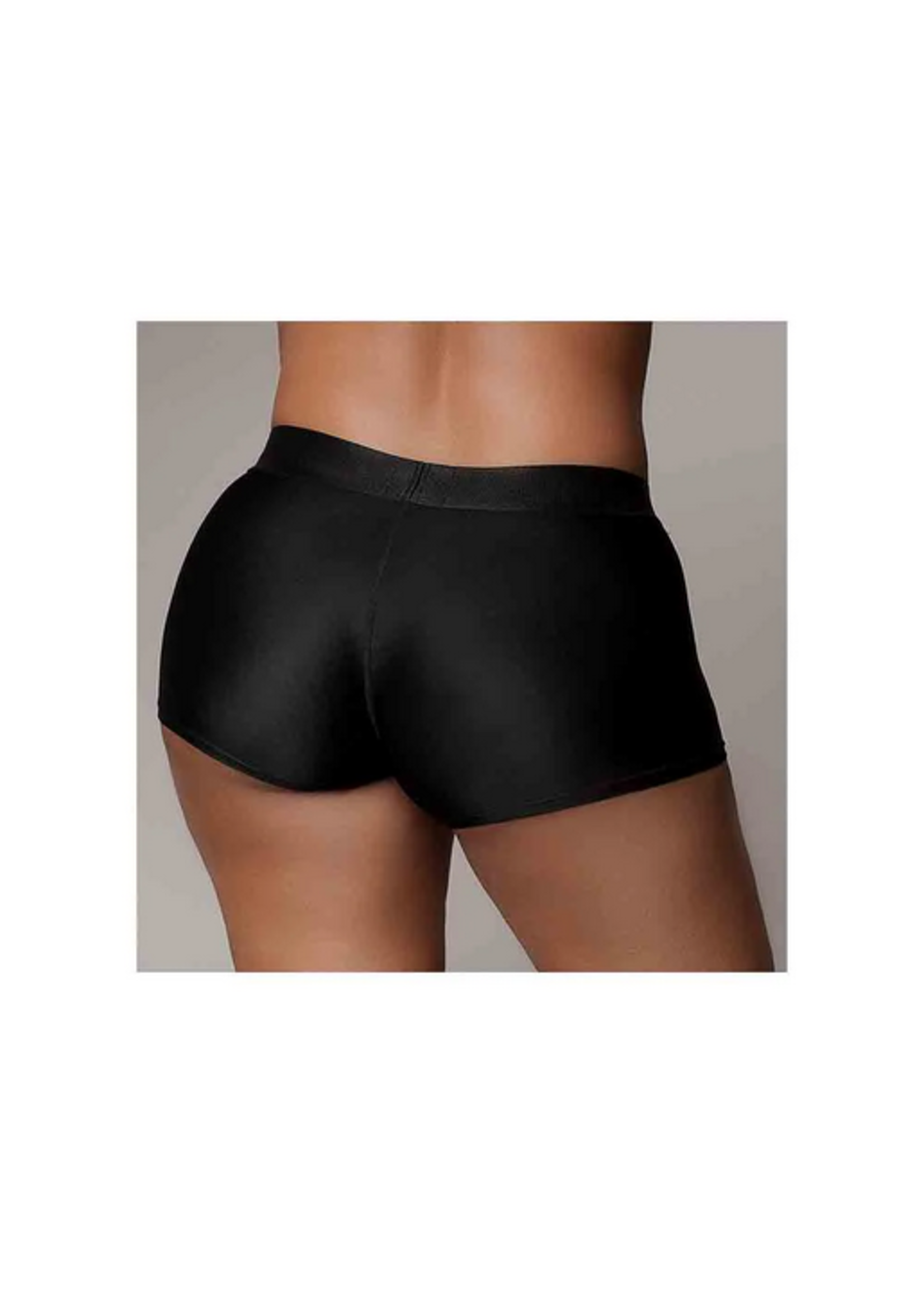 Ouch! Vibrating Strap-on Boxer - Black