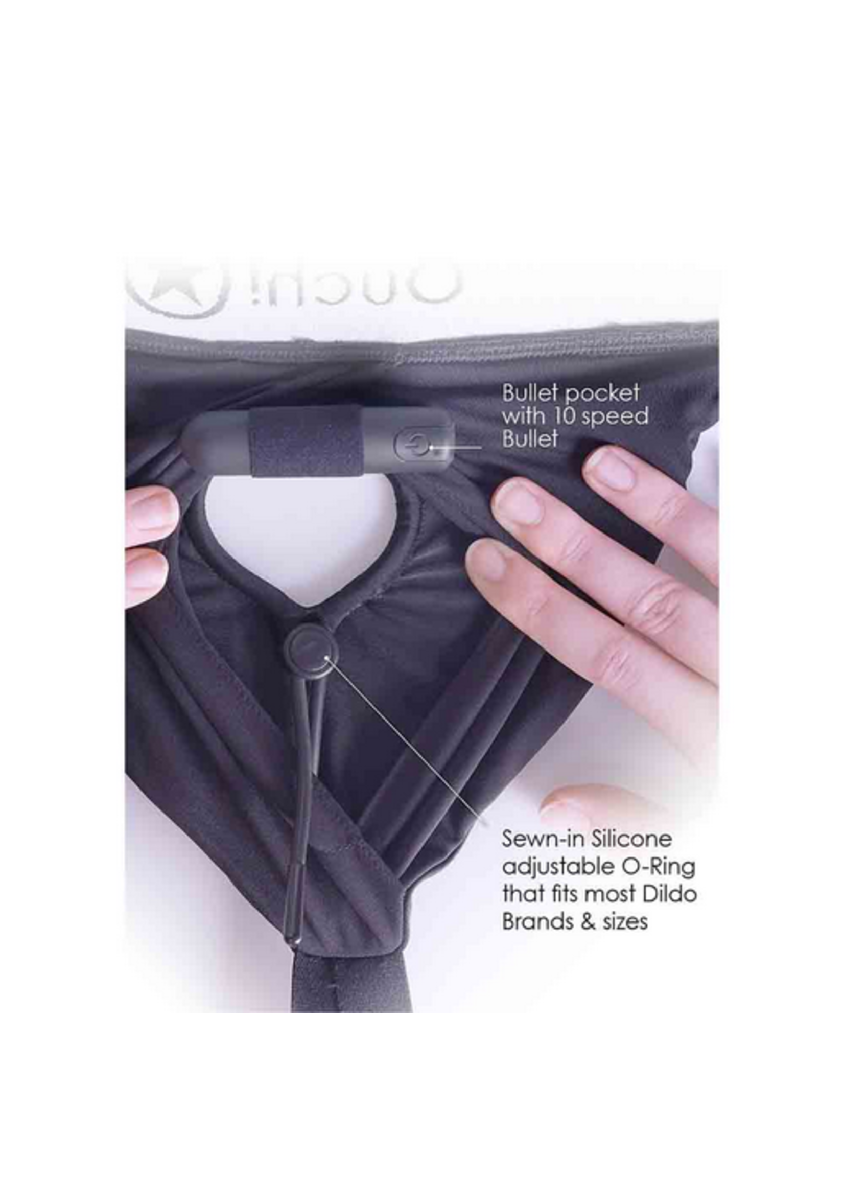 Ouch! Vibrating Strap-on Boxer - Black