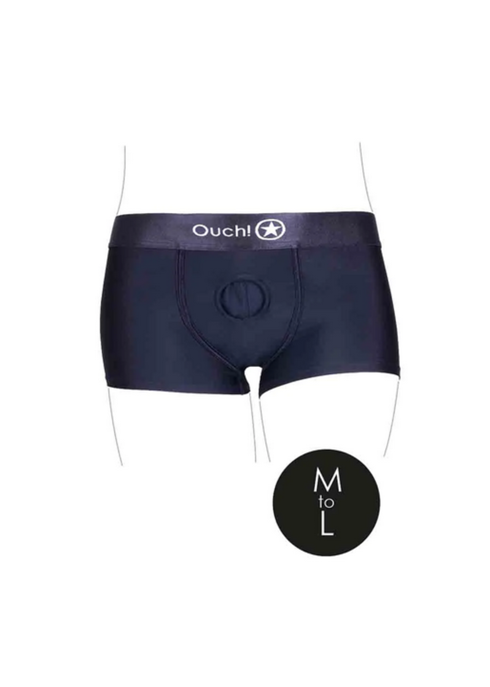 Ouch! Vibrating Strap-on Boxer - Black
