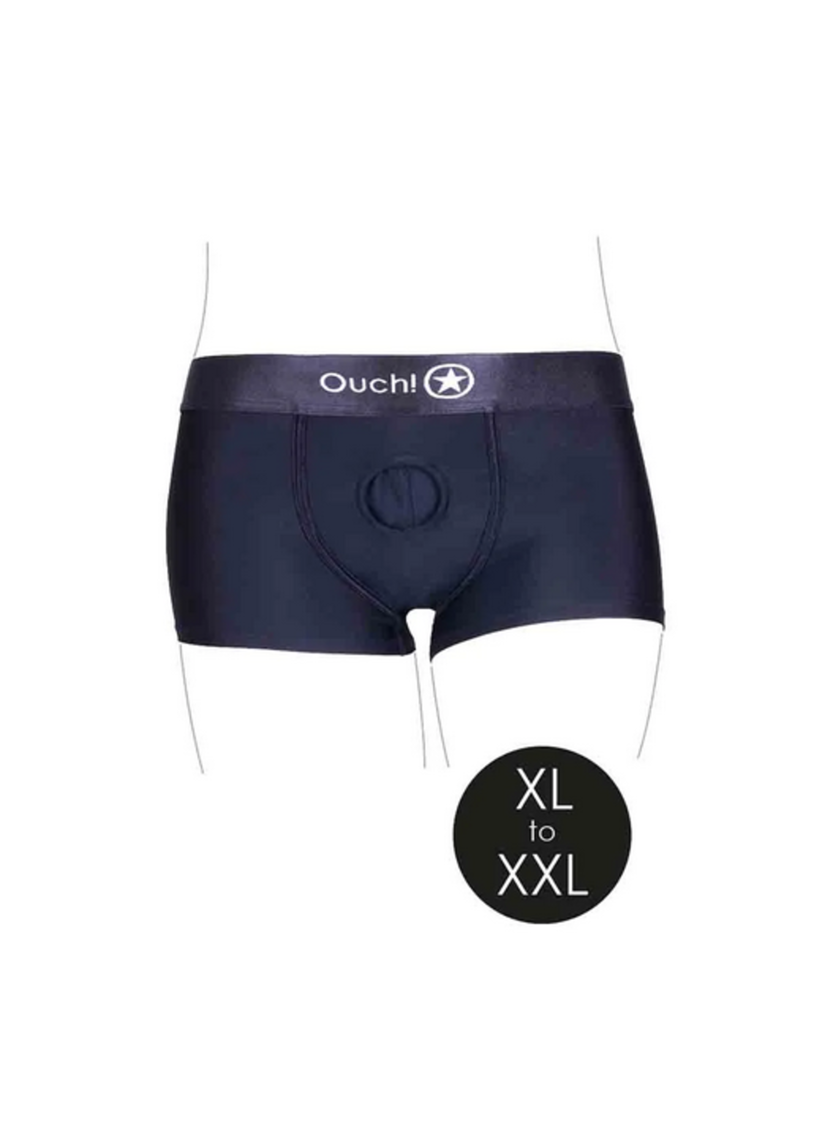 Ouch! Vibrating Strap-on Boxer - Black