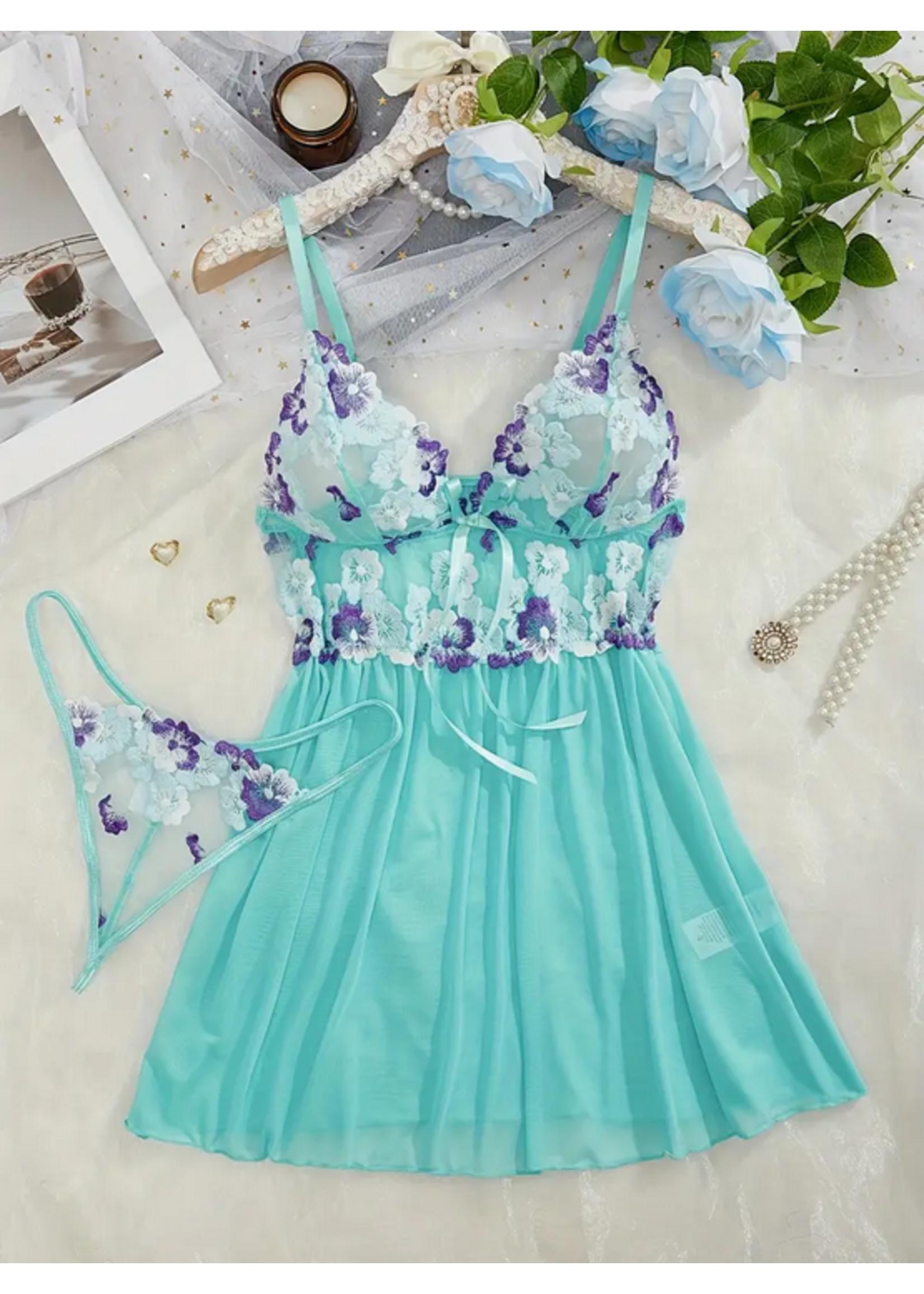 Floral Embroidery Babydoll