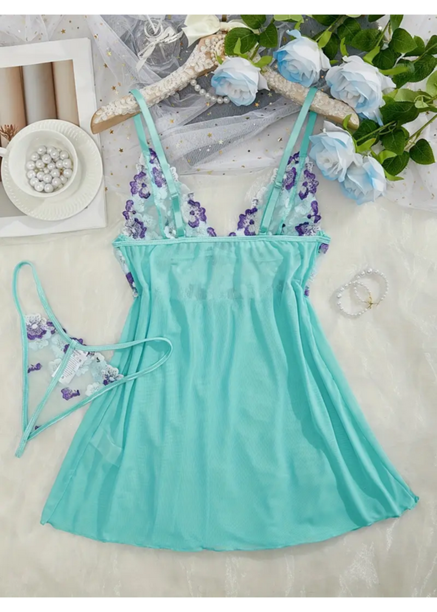 Floral Embroidery Babydoll