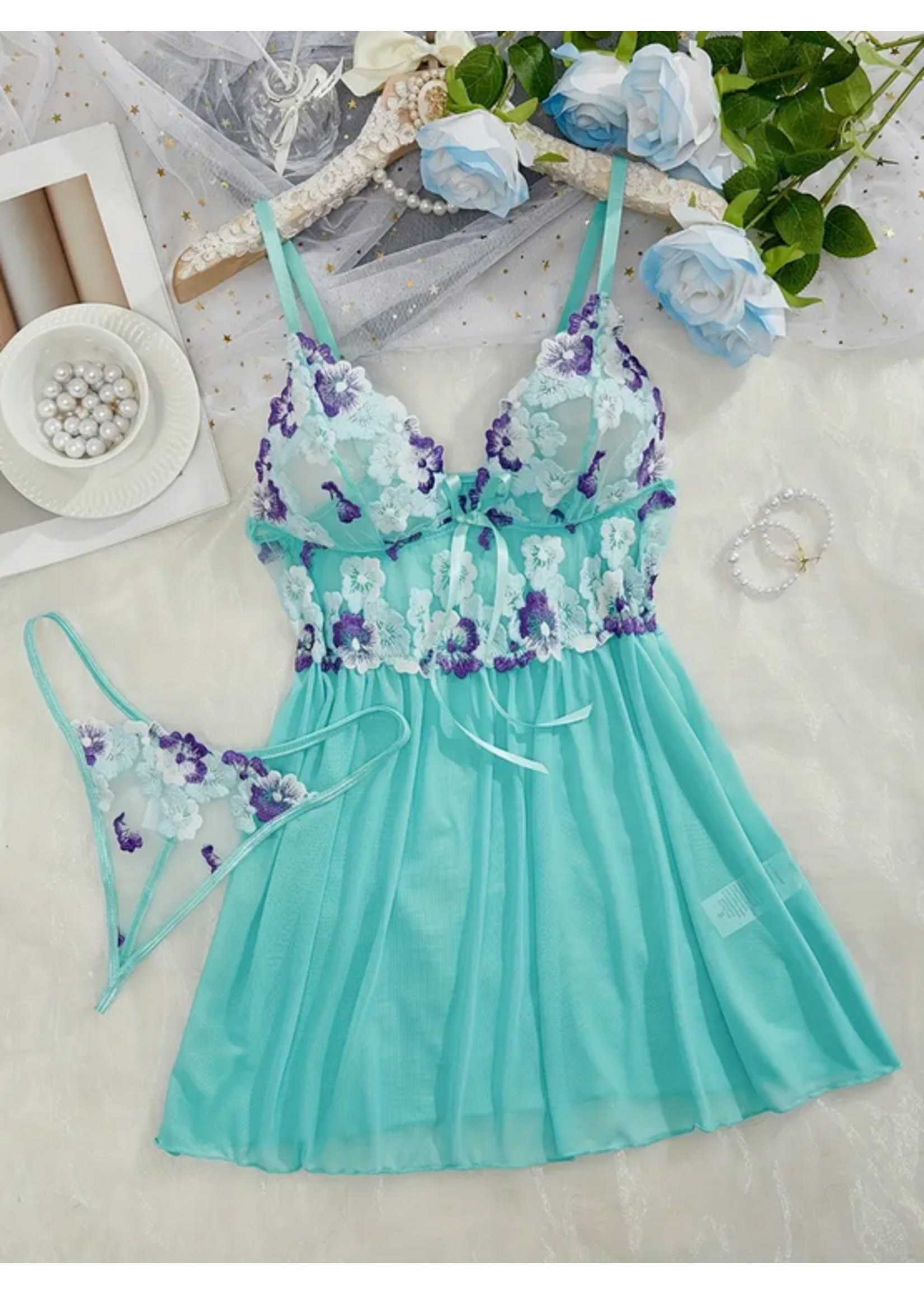 Floral Embroidery Babydoll