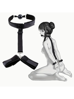 Clearance Value Gag and Cuff Harness Set Black