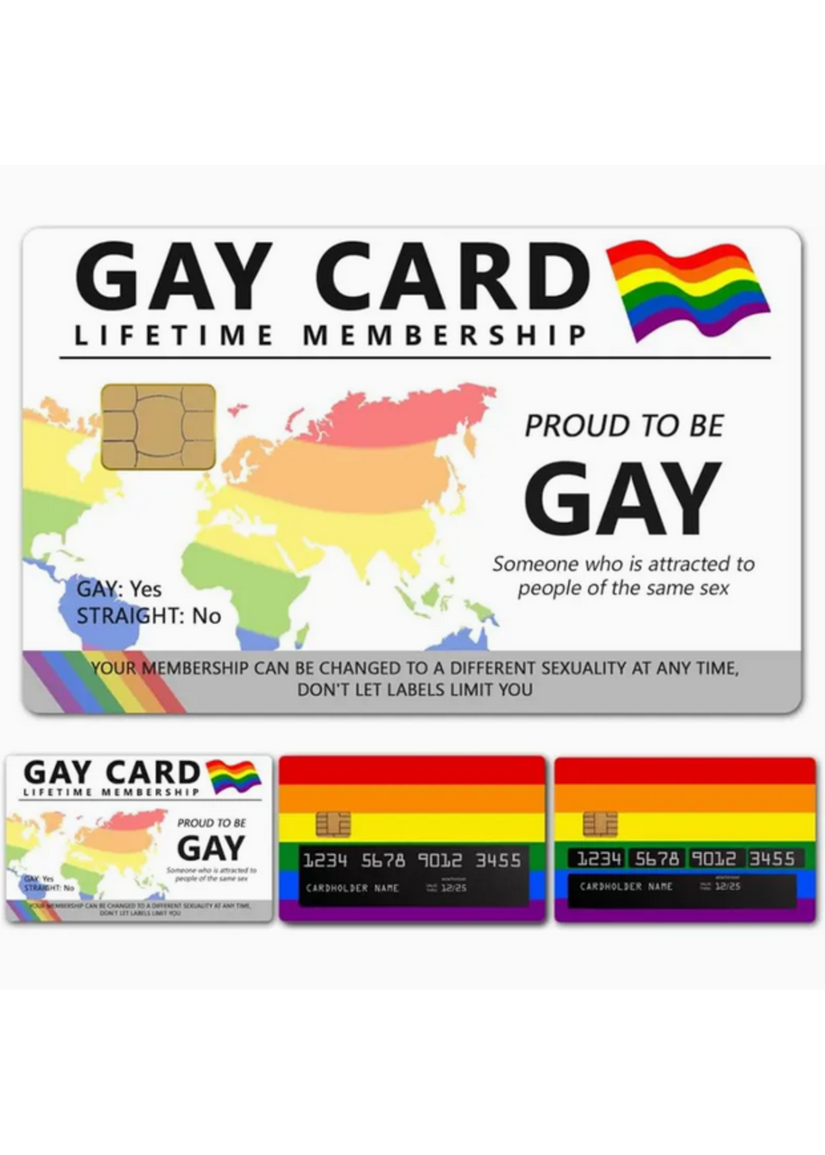 Gay Card Membership Credit Debit Card Sticker Cover
