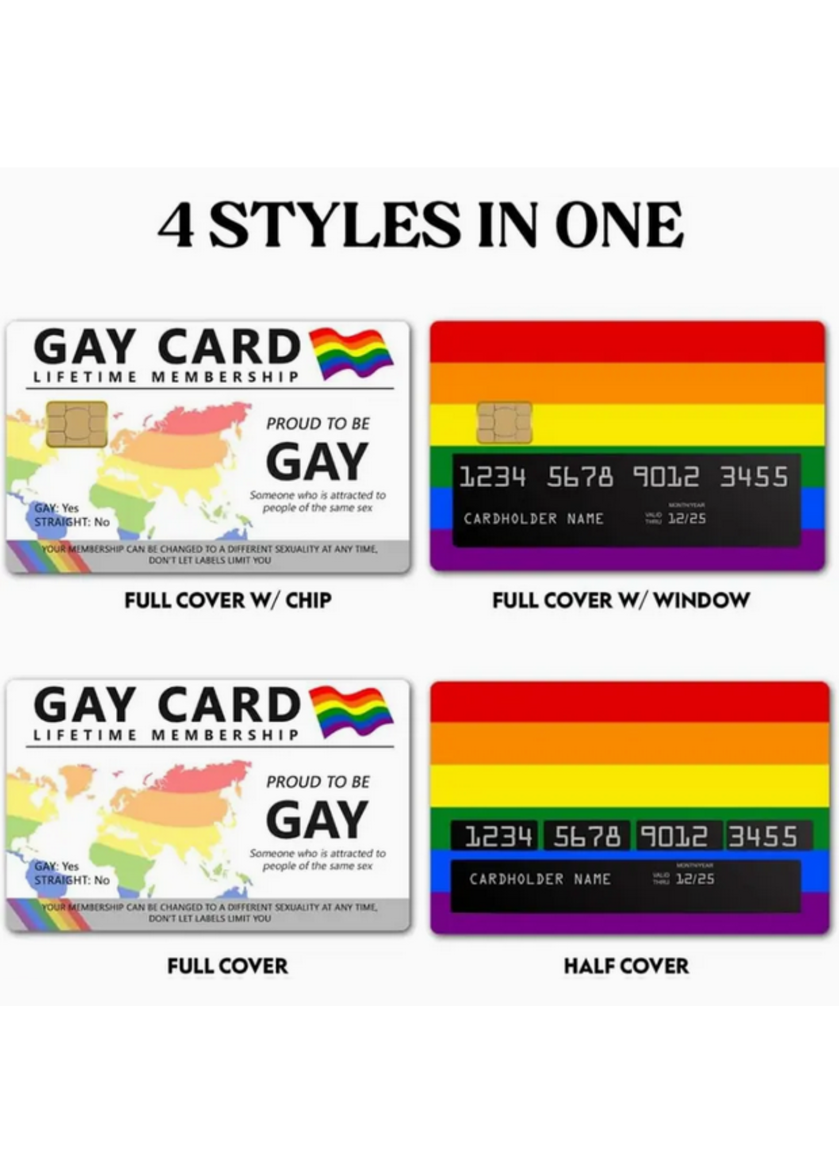 Gay Card Membership Credit Debit Card Sticker Cover