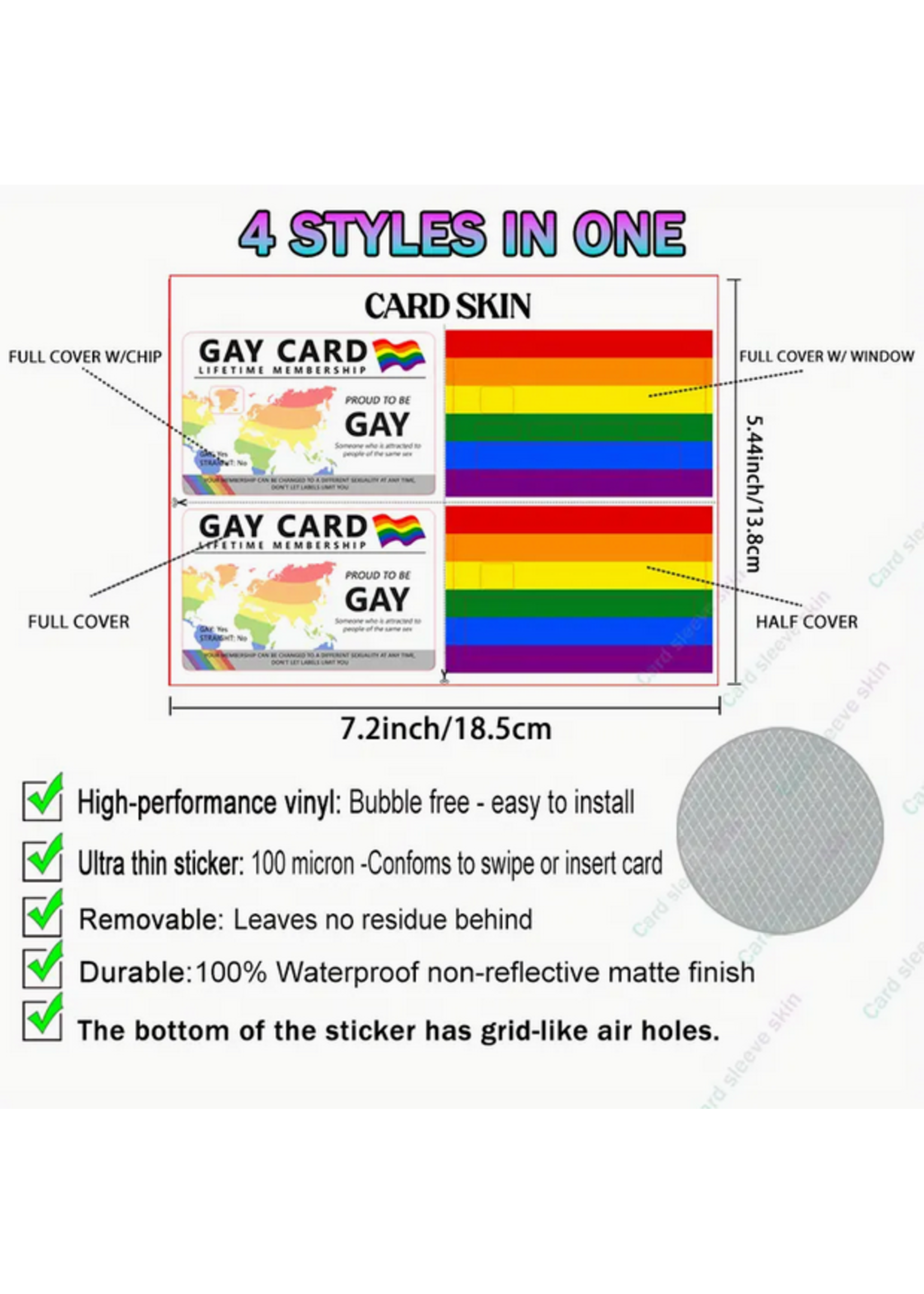 Gay Card Membership Credit Debit Card Sticker Cover