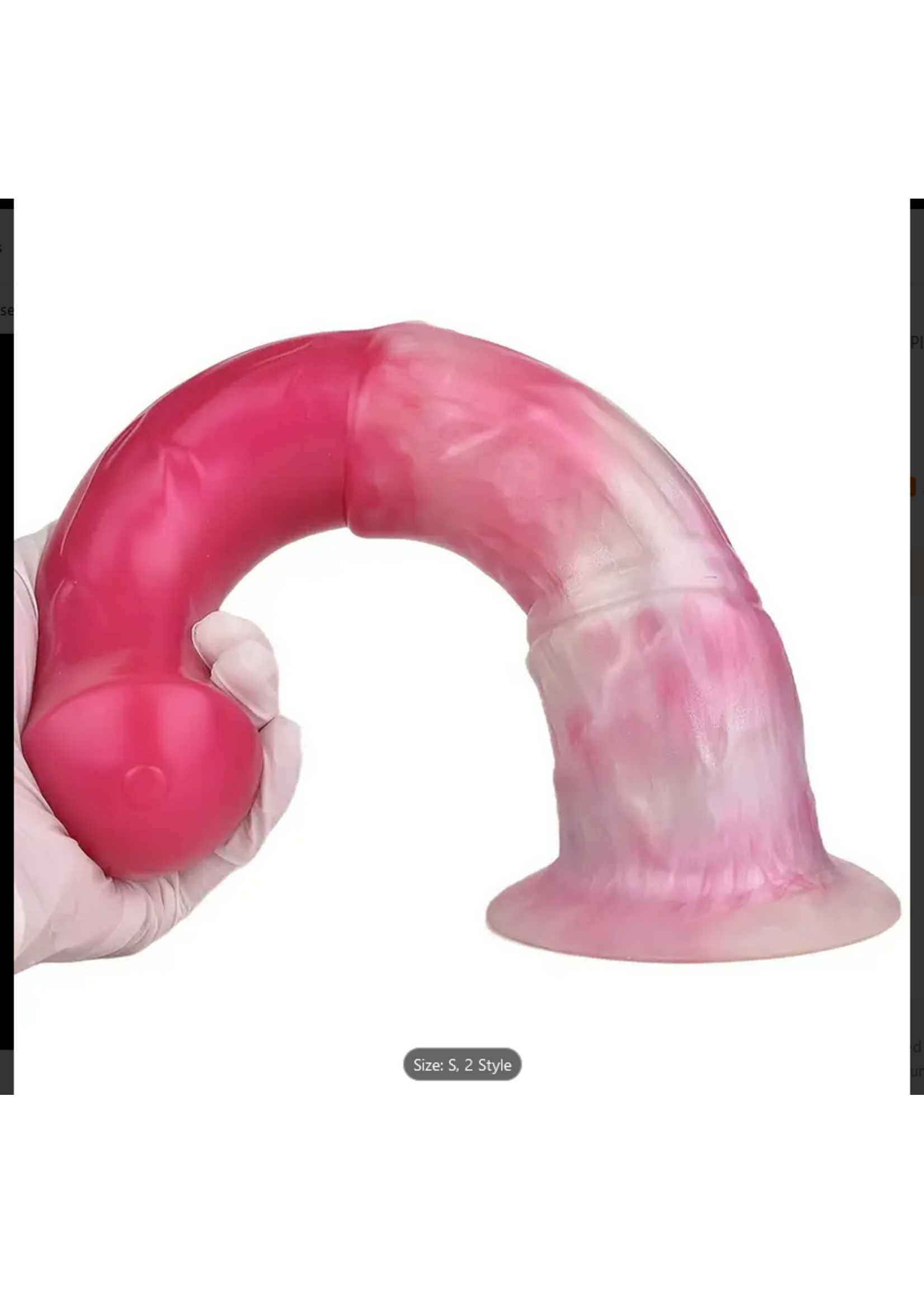 Squirting Silicone Horse Dildo Pink Marble