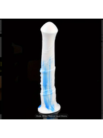 White and Blue Marble Horse Dildo