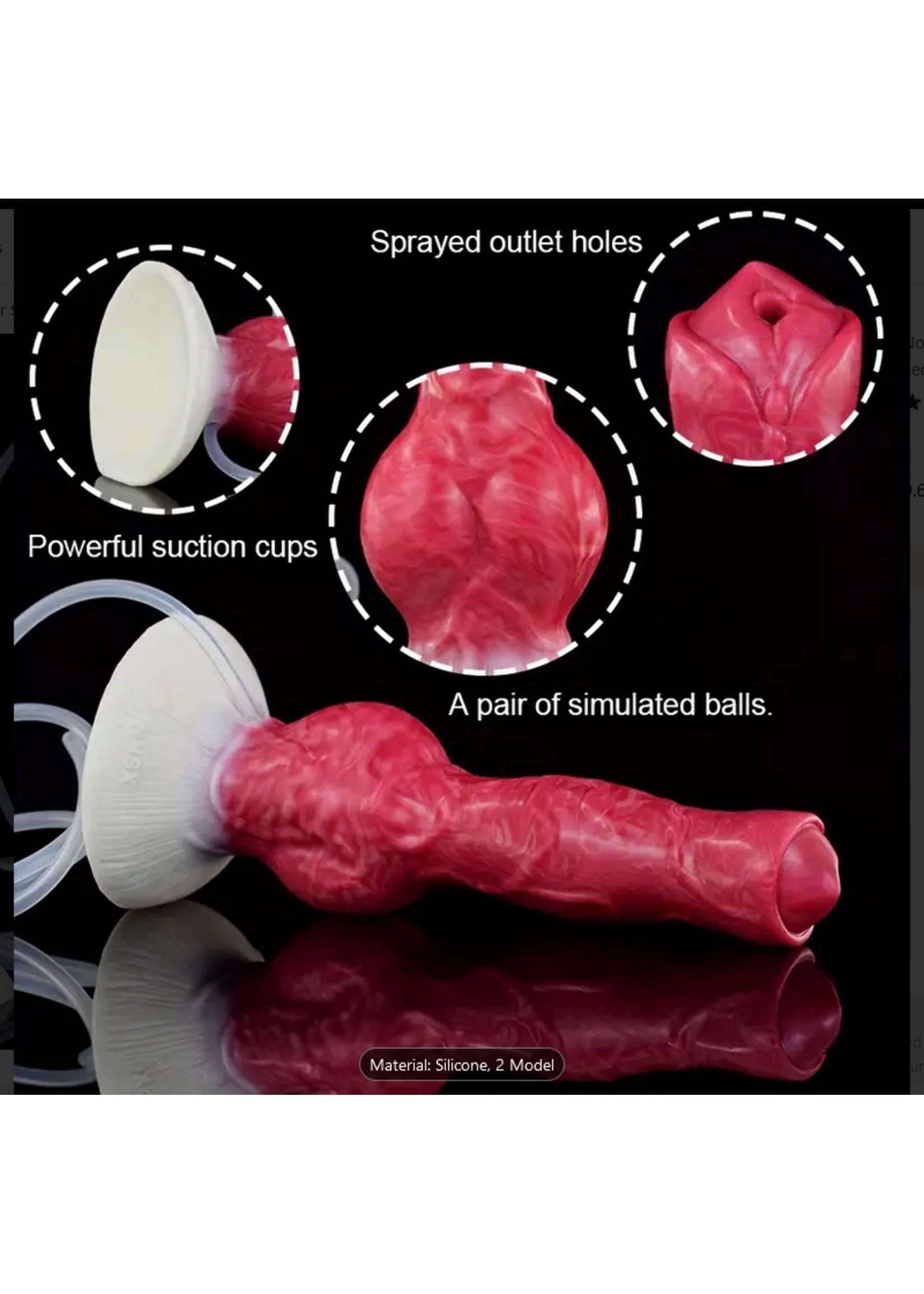 Squirting Hell Hound Canine Silicone Dildo