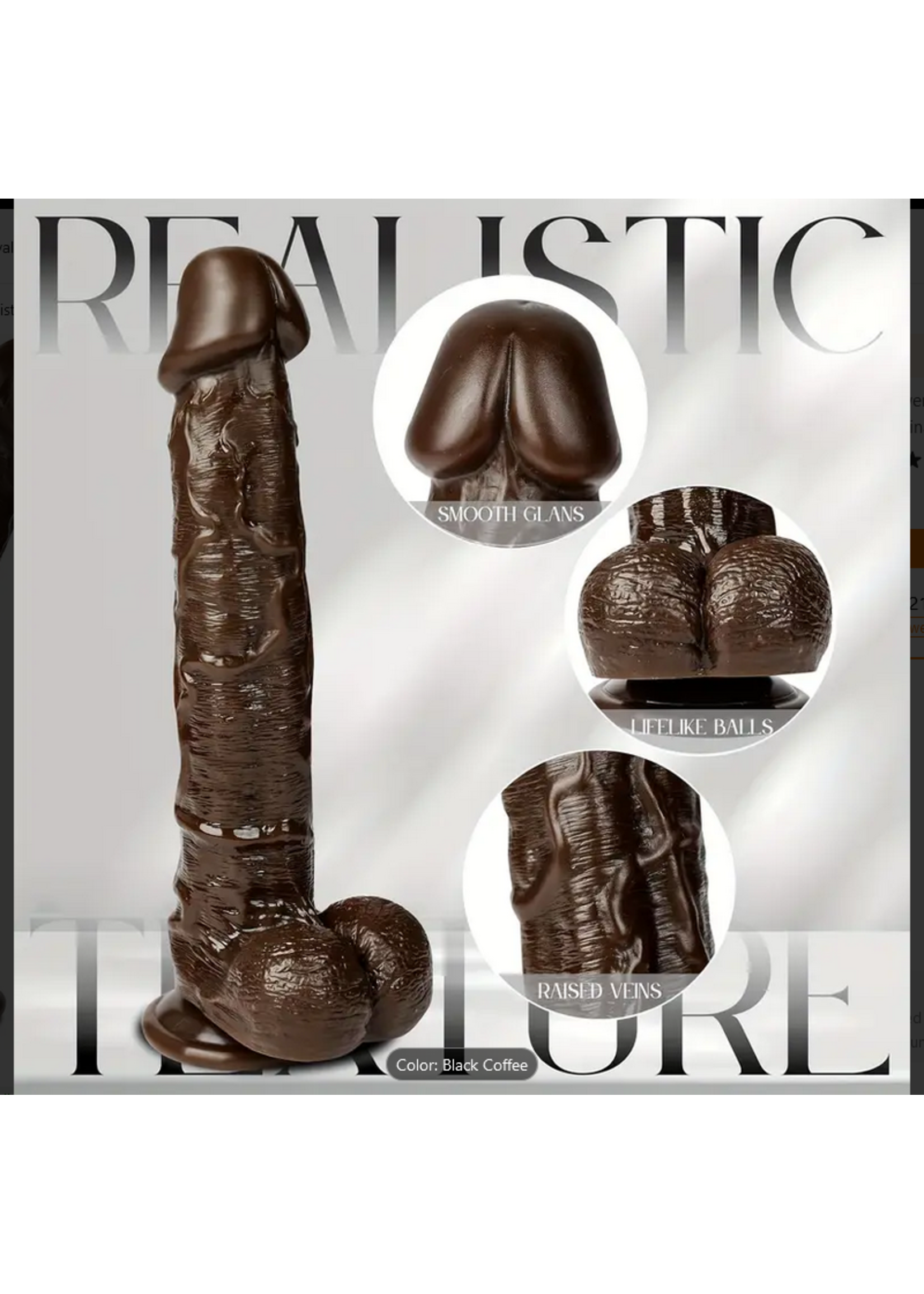 Smoosh Dark 8" Dildo w/ Balls